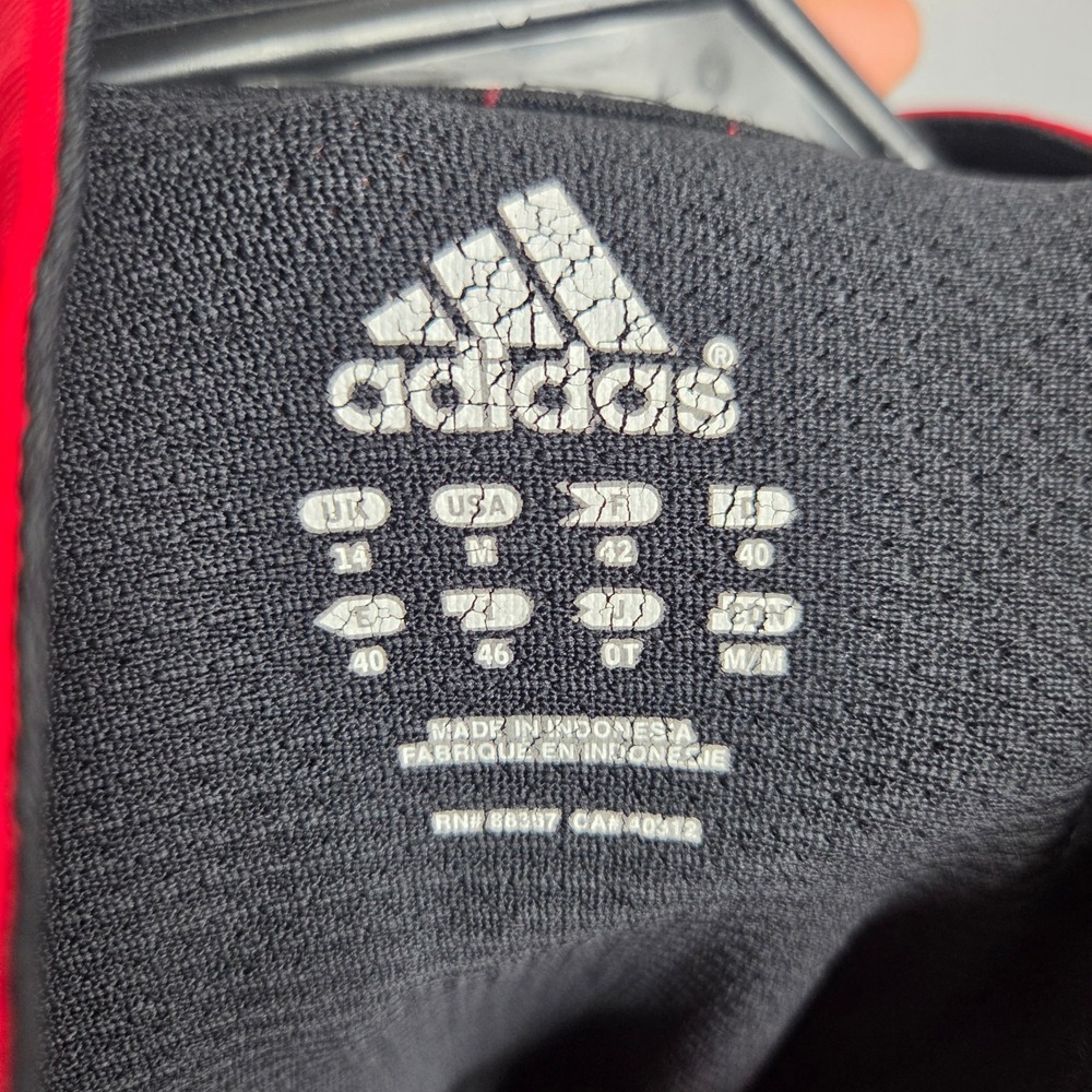 Adidas ClimaCool Mens Red Black Full Zip Track Jacket Thumbholes Medium - Picture 3 of 8
